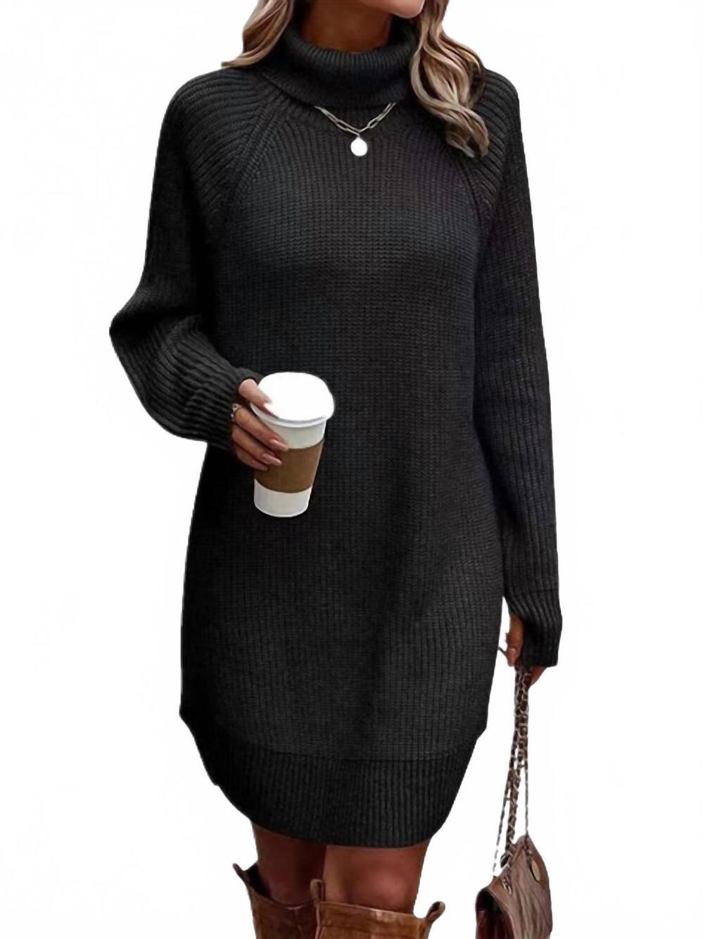 NEW WHOLESALESIR high neck sweater dress in dark grey